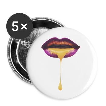 Bain de bouche - Lot de 5 petits badges (25 mm) - blanc - Devant