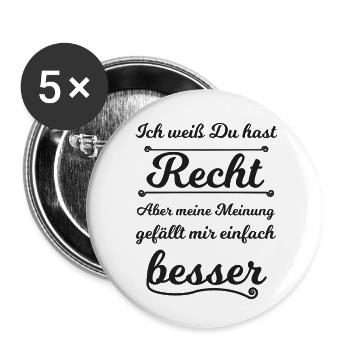 Lustiger Spruch - Buttons klein 25 mm (5er Pack) - Weiß - Vorne