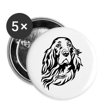 Irish Setter Kopf - Lot de 5 petits badges (25 mm) - blanc - Devant