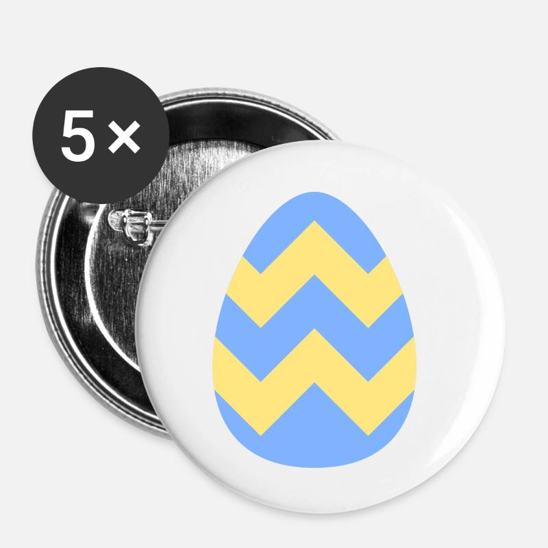 Easter egg with chevrons - Buttons small 1''/25 mm (5-pack) - white