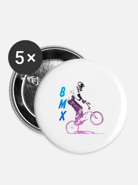 bmx - Buttons klein 25 mm (5er Pack) - Weiß