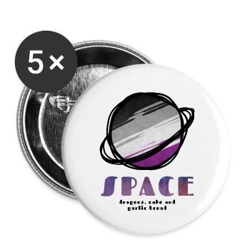 Space - asexueller Weltraum - Buttons klein 25 mm (5er Pack) - Weiß - Vorne