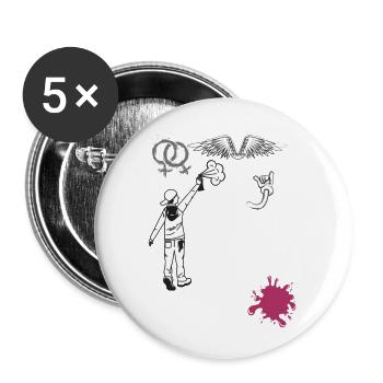 graffitis de rue - Lot de 5 petits badges (25 mm) - blanc - Devant