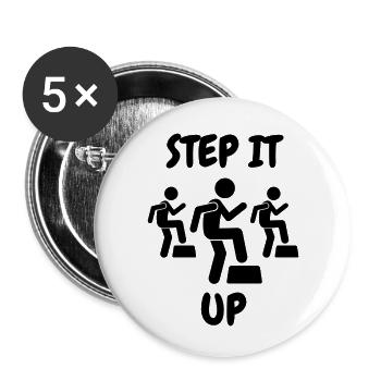 Aérobic aérobic Sport Fitness Cadeau Femmes - Lot de 5 petits badges (25 mm) - blanc - Devant