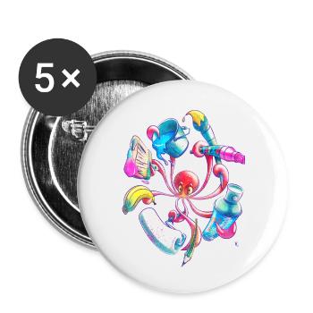Pulpograffer - Buttons small 1''/25 mm (5-pack) - white - Front