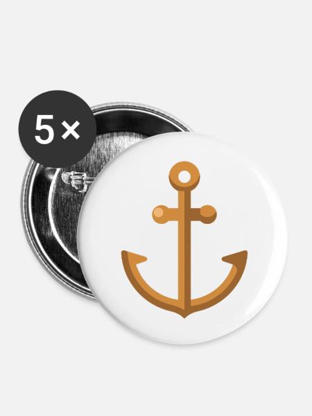 Anker - Buttons klein 25 mm (5er Pack) - Weiß