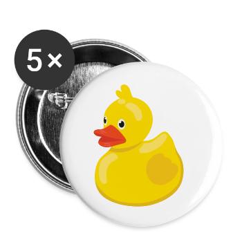 Canard de bain en caoutchouc - Lot de 5 petits badges (25 mm) - blanc - Devant