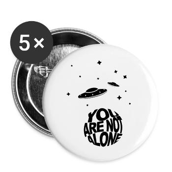 Ufo - You are not alone - Buttons klein 25 mm (5er Pack) - Weiß - Vorne