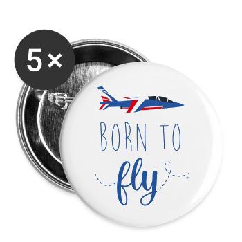 " Born to Fly " - Buttons small 1''/25 mm (5-pack) - white - Front
