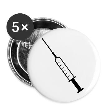 Spritze - Buttons klein 25 mm (5er Pack) - Weiß - Vorne