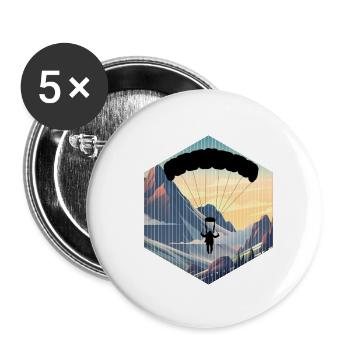 skydiving lovers and parachuting fans - Lot de 5 petits badges (25 mm) - blanc - Devant