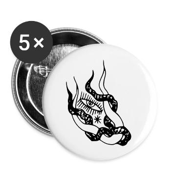 Œil de serpent 2 - Lot de 5 petits badges (25 mm) - blanc - Devant
