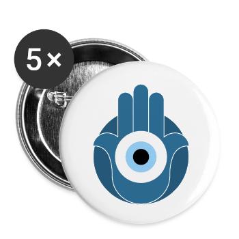 Nazar - Lot de 5 petits badges (25 mm) - blanc - Devant