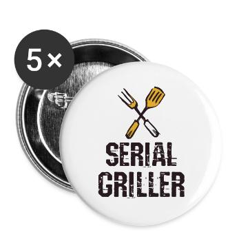 Seriengriller BBQ Grillprofi Grillbesteck - Buttons klein 25 mm (5er Pack) - Weiß - Vorne