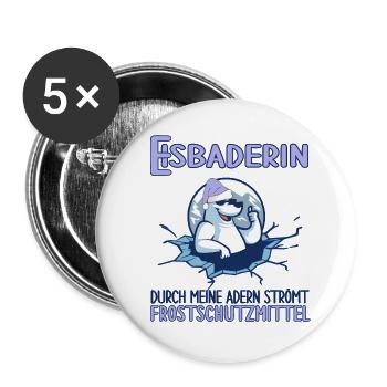 eisbaderin winterbaderin frostschutzmittel eisbad - Buttons klein 25 mm (5er Pack) - Weiß - Vorne