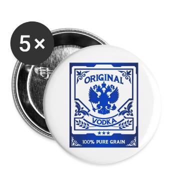 Vodka russe - Lot de 5 petits badges (25 mm) - blanc - Devant