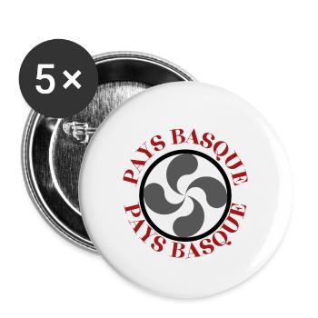 BASQUE COUNTRY - Buttons small 1''/25 mm (5-pack) - white - Front