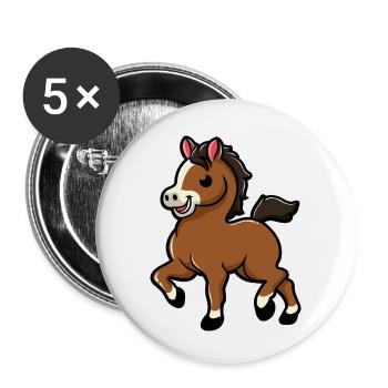 | douces chevaux | de bébé cheval Poulain - Lot de 5 petits badges (25 mm) - blanc - Devant