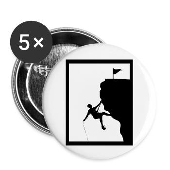 Escalade de bloc - Lot de 5 petits badges (25 mm) - blanc - Devant