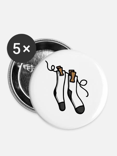 Socken Sockenpaar Socks - Buttons klein 25 mm (5er Pack) - Weiß