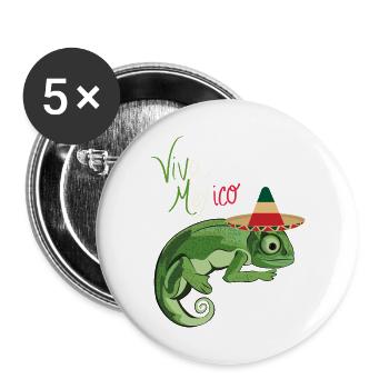 Viva Mexiko Sombrero - Buttons klein 25 mm (5er Pack) - Weiß - Vorne