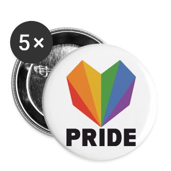 LGBT Gay Rainbow for Friends and Community - Buttons klein 25 mm (5er Pack) - Weiß - Vorne