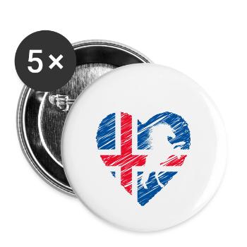 Islandpferd - Buttons klein 25 mm (5er Pack) - Weiß - Vorne