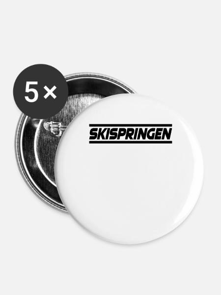 Skispringen - Buttons klein 25 mm (5er Pack) - Weiß