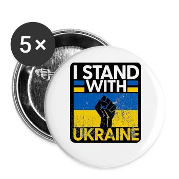 Ukraine - Lot de 5 petits badges (25 mm) - blanc - Devant