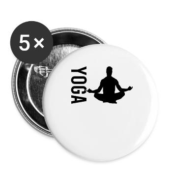 Yoga Meditation - Buttons small 1''/25 mm (5-pack) - white - Front