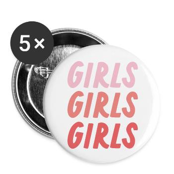 Girls Girls Girls - Buttons small 1''/25 mm (5-pack) - white - Front