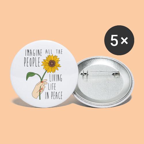 Sunflower - imagine life in peace - Buttons small 1''/25 mm (5-pack)