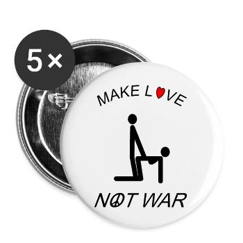 Faites l’amour et non la guerre!!! - Lot de 5 petits badges (25 mm) - blanc - Devant