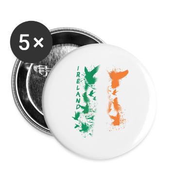 tauben,taube,vögel,vogelschwarm,graffiti,ireland - Buttons klein 25 mm (5er Pack) - Weiß - Vorne