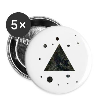 Triangle Univers Planète Peinture Hipster Cadeau - Lot de 5 petits badges (25 mm) - blanc - Devant