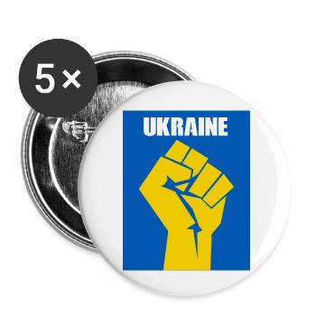 Ukraine - Buttons klein 25 mm (5er Pack) - Weiß - Vorne