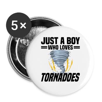 Tornado Hunter Tornado Tornado Chaser Ouragan - Lot de 5 petits badges (25 mm) - blanc - Devant