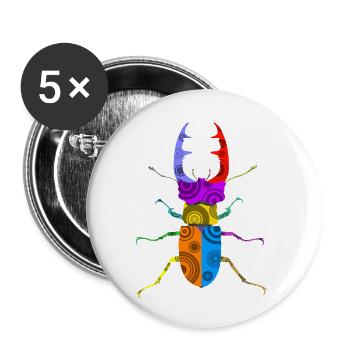 Cerf-volant - Lot de 5 petits badges (25 mm) - blanc - Devant