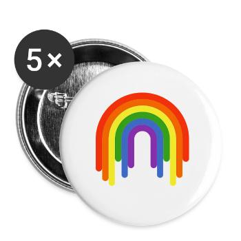 Arc-en-ciel - Lot de 5 petits badges (25 mm) - blanc - Devant