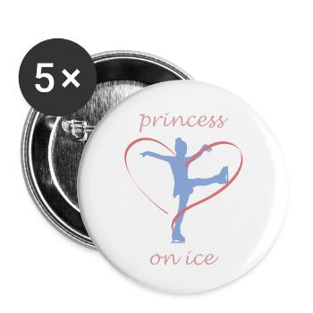 Schlittschuhlaufen Eiskunstlauf Mädchen - Buttons klein 25 mm (5er Pack) - Weiß - Vorne