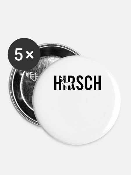 Hirsch - Buttons klein 25 mm (5er Pack) - Weiß