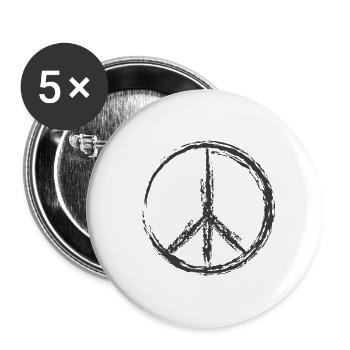 Signe de paix - Lot de 5 petits badges (25 mm) - blanc - Devant