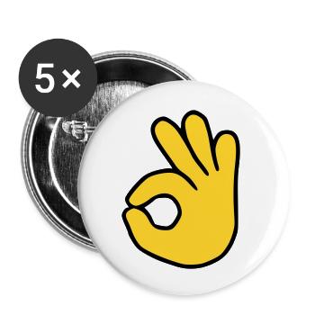 Emoji Okay Sketch Color - Buttons small 1''/25 mm (5-pack) - white - Front