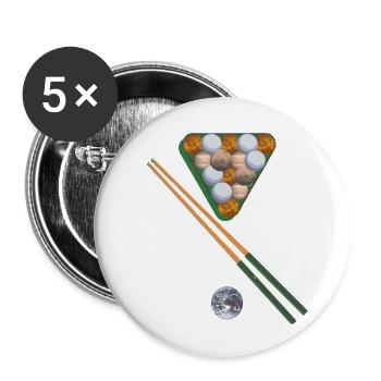 billiards,planet,planet,earth,game - Buttons small 1''/25 mm (5-pack) - white - Front