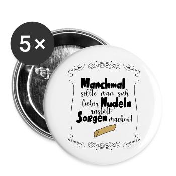 Nudeln - Buttons klein 25 mm (5er Pack) - Weiß - Vorne