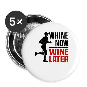 Marathon Läufer Laufsport Halbmarathon Wein - Buttons klein 25 mm (5er Pack) - Weiß - Vorne