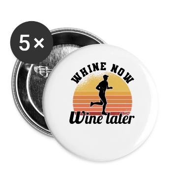 Marathon Läufer Laufsport Halbmarathon Wein - Buttons klein 25 mm (5er Pack) - Weiß - Vorne