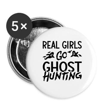 Geisterjäger Gruselig Geisterjagd Geschenkidee - Buttons klein 25 mm (5er Pack) - Weiß - Vorne