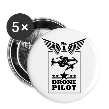 Dronen Pilot No.1 - Buttons small 1''/25 mm (5-pack) - white - Front