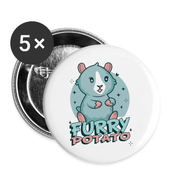Funny guinea pig saying motif guinea pig - Buttons small 1''/25 mm (5-pack) - white - Front